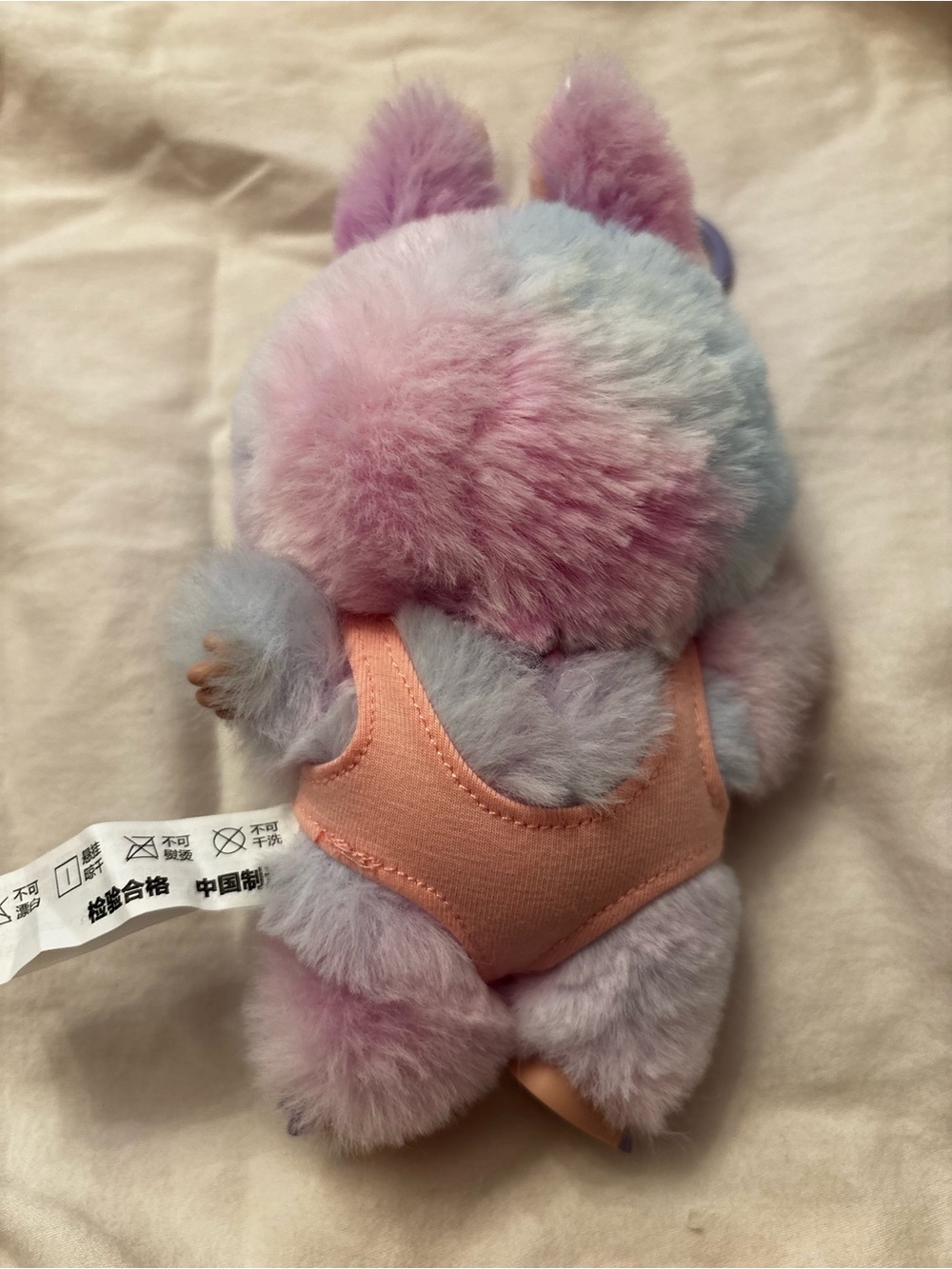 Plush Pastel Bunny Toy in Pink and Lavender